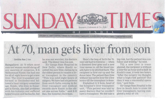 At 70 man gets Liver from son