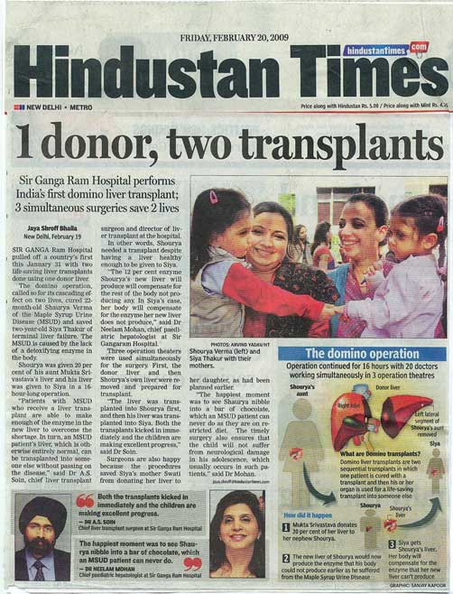One Donor Two Transplants