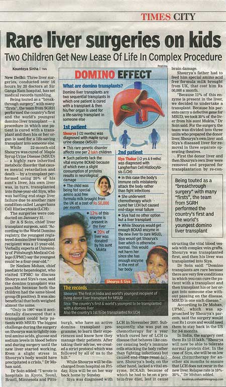 Rare liver Surgeries on kids 