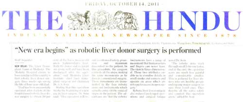 New era begins as robotic liver donor surgery is performed