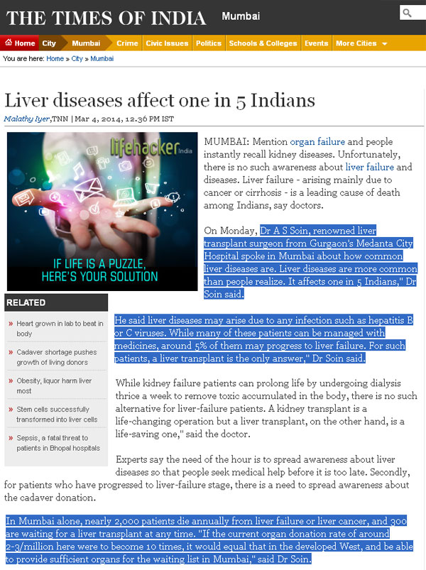 Liver Diseases Affect One In 5 Indians