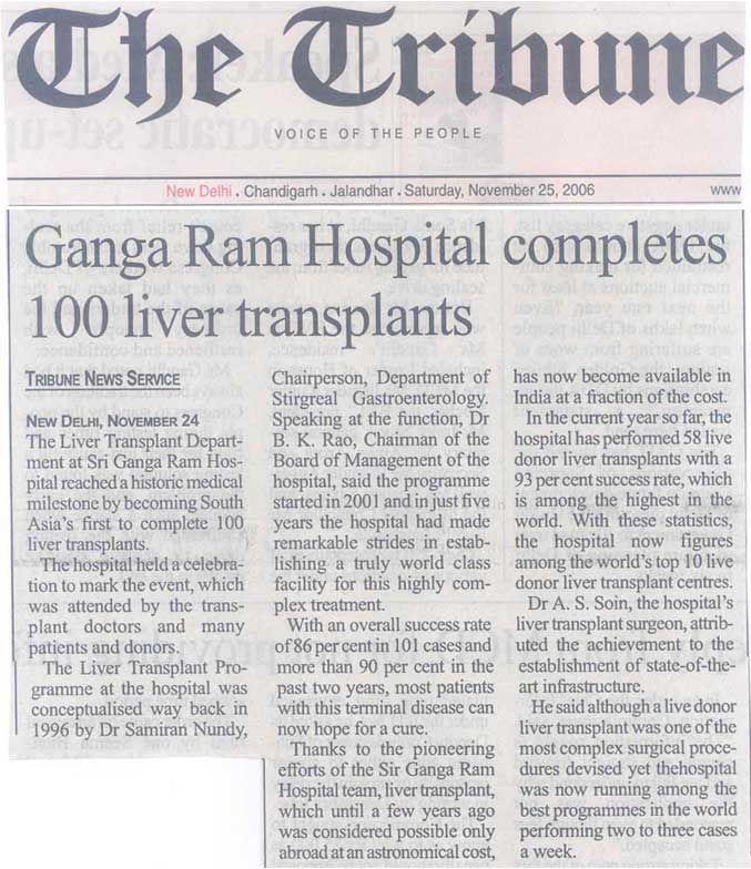 Ganga Ram Hospital completes 100 Liver Transplants