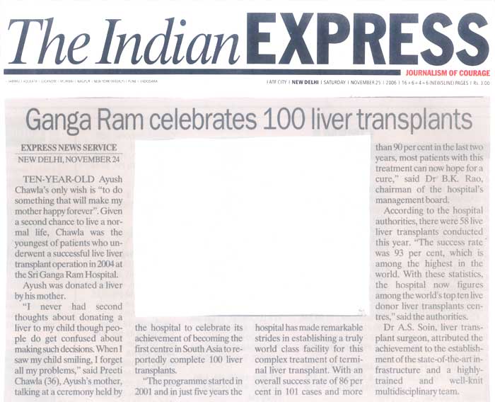 Ganga Ram celebrates 100 Liver Transplants