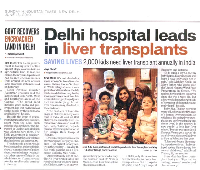 Delhi hospital leads in liver transplants