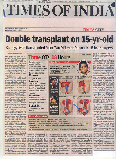 Double Transplant on 15-Yr-Old